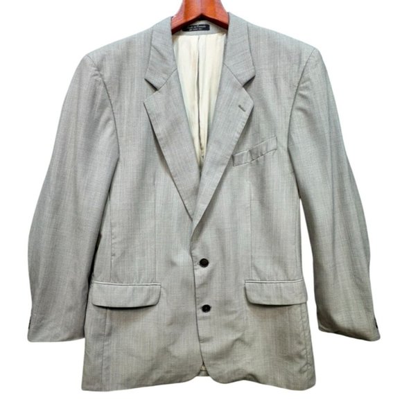 Bachrach Mens Blazer Pure Virgin Wool Size 42L Tan  Made In Canada - Picture 1 of 14